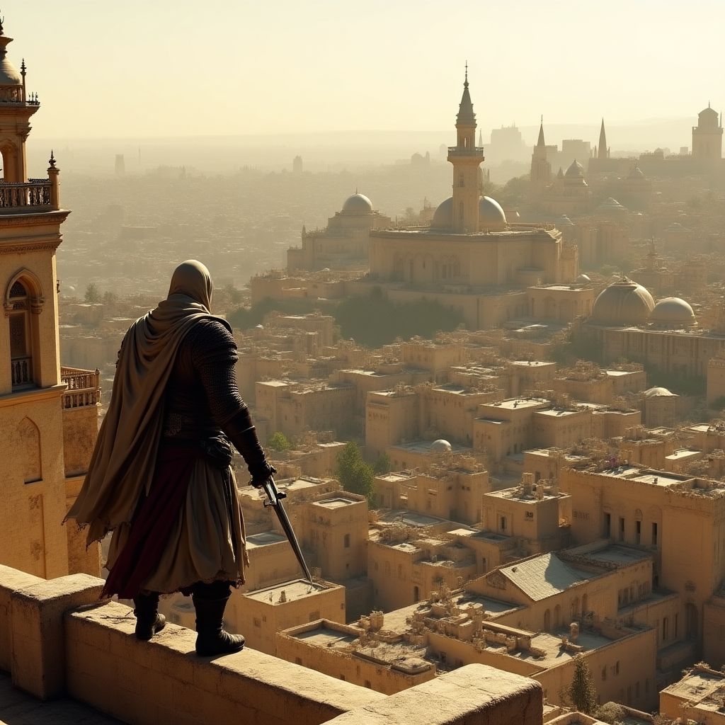 Assassin's Creed rooftop view of Jerusalem