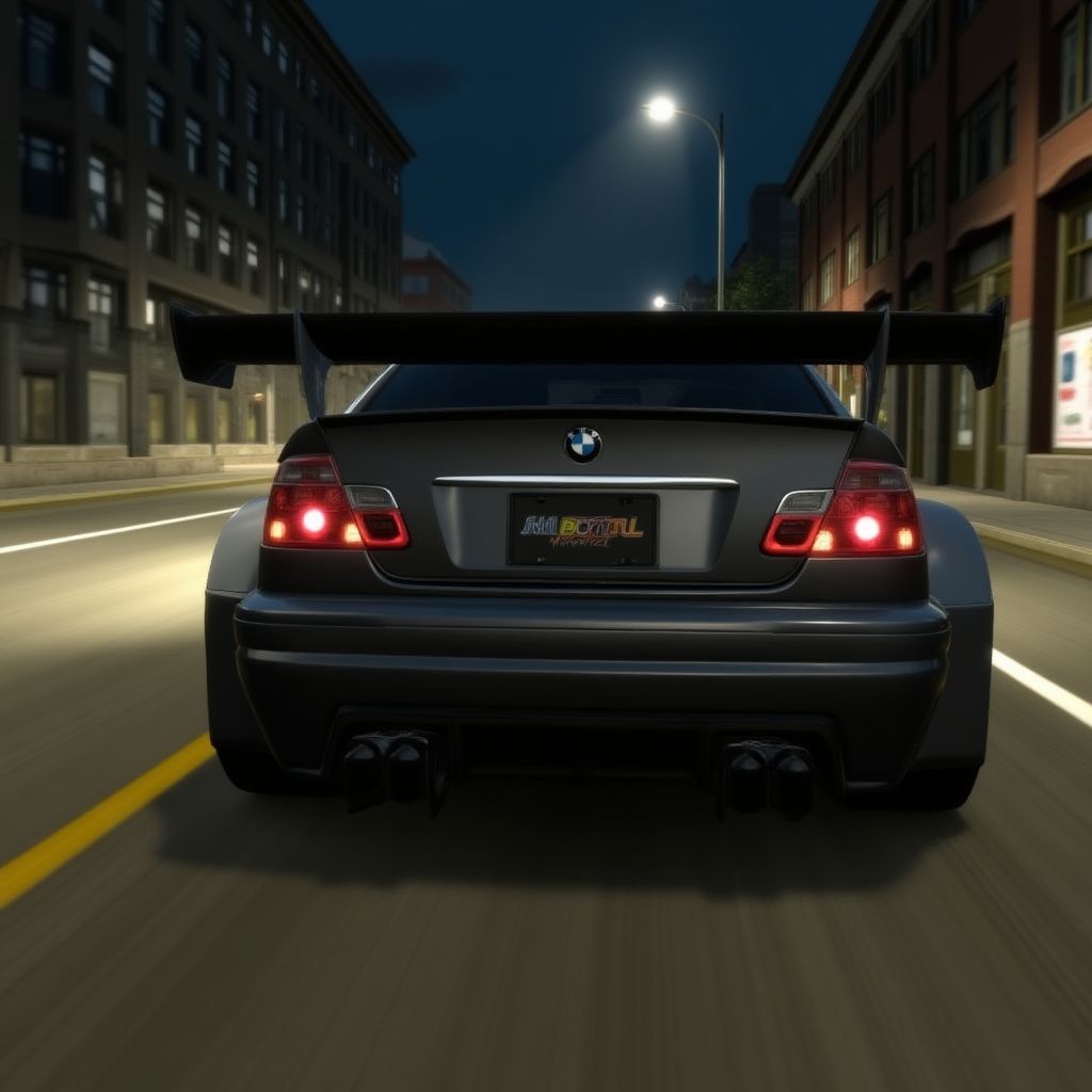 Need for Speed game screenshot showing customized sports car racing